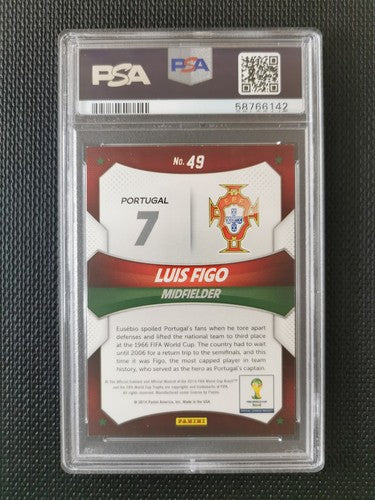 2014 Panini Prizm World Cup Stars Figo Portugal PSA 9 #49