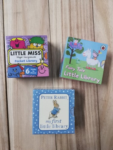 3 x Little Library [Board book] Peppa Pig, Little Miss, Peter Rabbit