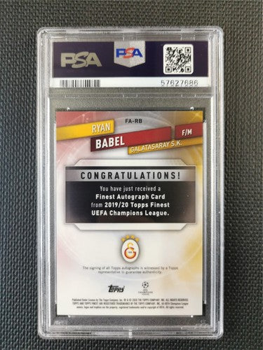 Ryan Babel 2019 Topps Finest UCL Autographs PSA 10 GEM MT