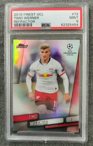 Timo Werner Topps Finest 2019 UCL Refractor #72 PSA 9