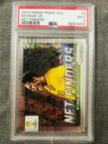 2014 Panini Prizm World Cup Neymar JR. Net Finders PSA 9 MT #5 Brazil, PSG