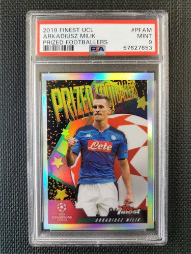 Arkadiusz Milik 2019 Topps FInest UEFA CHAMPIONS LEAGUE PRIZED FOOTBALLERS PSA 9