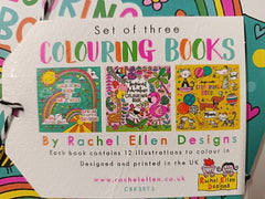 3 x Rachel Ellen Designs Children's Colouring Books.