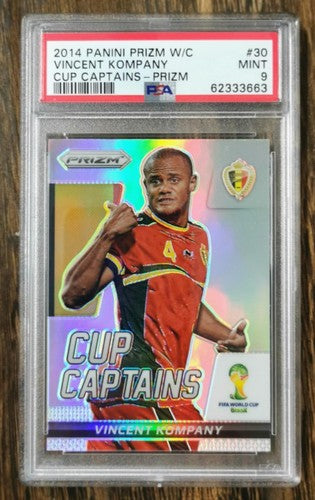 2014 Panini Prizm World Cup Cup Captains 30 Vincent Kompany Prizm PSA 9