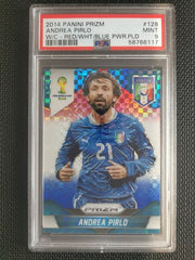 2014 Panini Prizm World Cup Andrea Pirlo RED/WHT/BLUE PWR PLD PSA 9 MINT