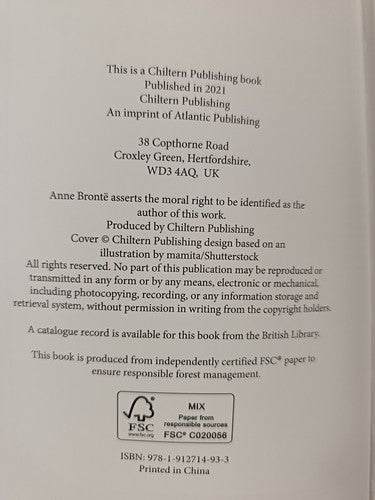 The Tenant of Wildfell Hall by Anne Bronte (Chiltern Publishing Edition)
