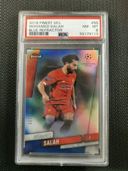 Mohamed Salah 2019 Topps Finest UCL Blue Refractor PSA 8 [50]