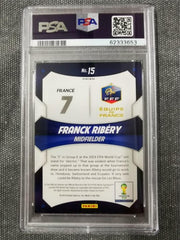 Frank Ribery 2014 Panini Prizm World Cup Stars 15 RD/WHT/BL Power Plaid PSA 8