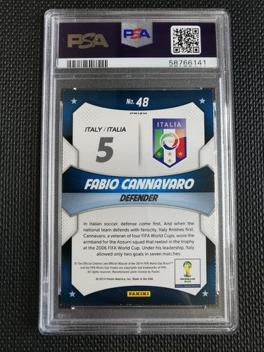 2014 Panini Prizm World Cup Fabio Cannavaro PSA 8 BLUE/RED Wave Prizm #48