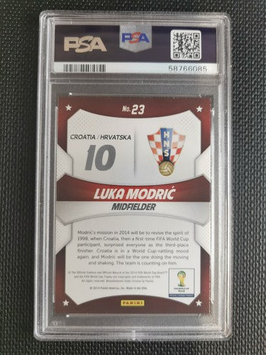 2014 Panini Prizm World Cup Stars Croatia Luka Modric PSA 9 #23