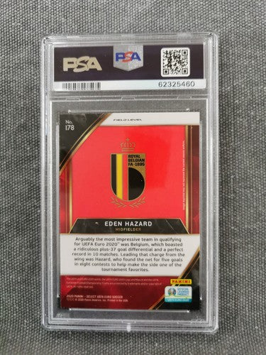Eden Hazard 2020 Panini Select UEFA Euro #178 PSA 10 GEM MT Belgium, Real Madrid