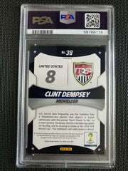 2014 Panini Prizm World Cup Clint Dempsey PSA 8 BLUE/RED Wave Prizm #38