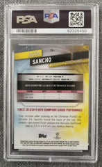 Jadon Sancho Topps Finest 2019 #26 UCL PSA 10 GEM MT Manchester Utd, England