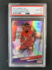 Philippe Coutinho Topps Finest UCL 2019 Purple Refractor PSA 10 GEM MINT [250]