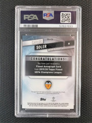 Carlos Soler 2019 Topps Finest UCL AUTO Blue Refractor [150] PSA 10 GEM MT