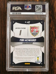 2014 Panini Prizm World Cup Stars 42 Tim Howard Blue & Red Wave Prizm USA PSA 8