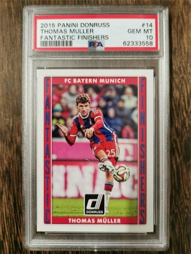 2015 Panini Donruss Fantastic Finishers 14 Thomas Muller PSA 10 GEM MT