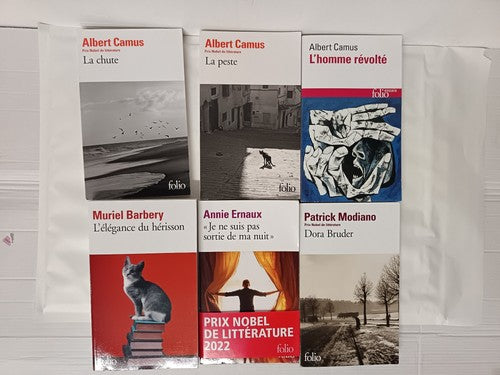 Bundle of 6 French Books Including Books by Albert Camus, Annie Ernaux & Modiano