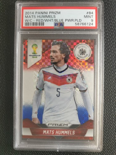 2014 Panini Prizm World Cup Mats Hummels PSA 9 RED/WHT/BLUE PWR.PLD #84