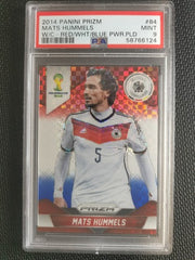 2014 Panini Prizm World Cup Mats Hummels PSA 9 RED/WHT/BLUE PWR.PLD #84