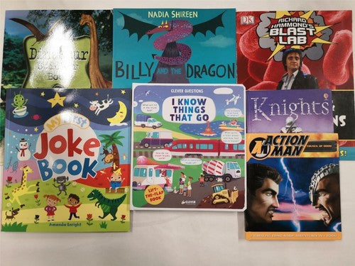 Children's Books, LARGE box of 7 Books, Reading, Colouring, Stickers for Boys
