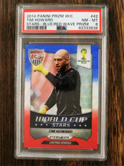 2014 Panini Prizm World Cup Stars 42 Tim Howard Blue & Red Wave Prizm USA PSA 8