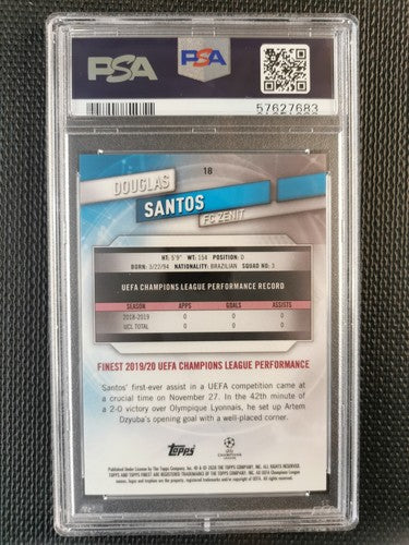 Douglas Santos 2019 Topps Finest UCL Orange Refractor PSA 9 [25]