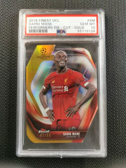 Sadio Mane 2019 Topps Finest UCL Performers Die Cut Gold PSA 10 GEM MT POP 1