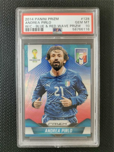 2014 Panini Prizm World Cup Andrea Pirlo Blue & Red Wave Prizm PSA 10 GEM MT