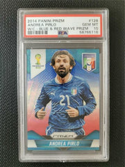 2014 Panini Prizm World Cup Andrea Pirlo Blue & Red Wave Prizm PSA 10 GEM MT