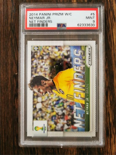 2014 Panini Prizm World Cup Neymar JR. Net Finders PSA 9 MT #5 Brazil, PSG