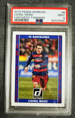 Lionel Messi  2015 Panini Donruss Fantastic Finishers #8 PSA 9 MINT