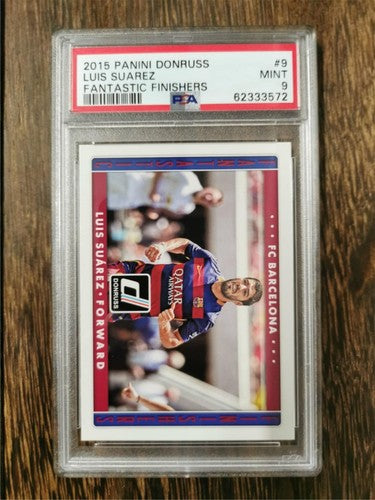 2015 Panini Donruss Fantastic Finishers 9 Luis Suarez PSA 9 MINT