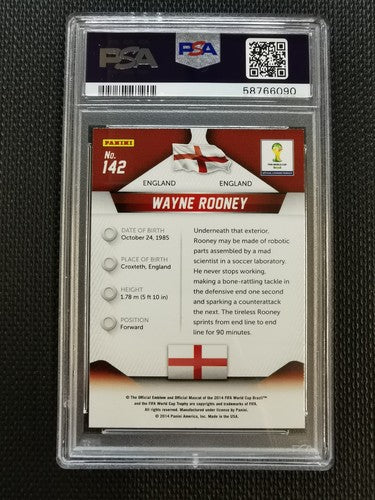 2014 Panini Prizm World Cup Wayne Rooney PSA 9 #142