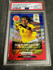 Radamel Falcao 2014 Panini Prizm World Cup Stars Blue & Red Wave Prizm PSA 10