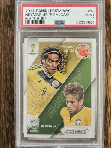 2014 Panini Prizm World Cup Matchups 20 Neymar Jr.\Radamel Falcao PSA 9 MINT