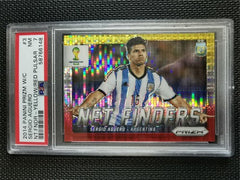 2014 Panini Prizm World Cup Sergio Aguero PSA 7 Net Finders YELLOW/RED PULSAR #3