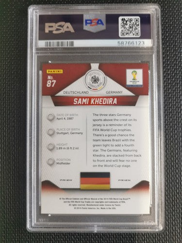 2014 Panini Prizm World Cup Sami Khedira RED/WHT/BLUE PWR PLD PSA 9 MINT