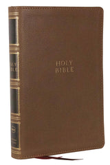 NKJV, Compact Center-Column Reference Bible, Leathersoft, Brown, Red Letter by Thomas Nelson - used book at Perkology Books