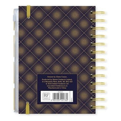 Claire Coxon Art Deco 2026 Organiser Diary | Hardback Weekly Planner with Tabs,