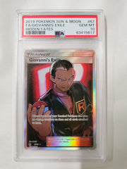 PSA 10 Gem Mint Giovanni's Exile Full Art Hidden Fates 67/68 Pokemon Card