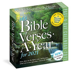 365 Bible Verses-A-Year Page-A-Day Calendar 2021 Workman Calendars by Workman Calendars - used book at Perkology Books