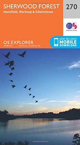 Sherwood Forest Map | Mansfield, Worksop & Edwinstowe | Ordnance Survey | OS Exp by Ordnance Survey - used book at Perkology Books