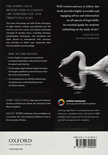 Learning Legal Rules: A Students' Guide by James Holland - used book at Perkology Books