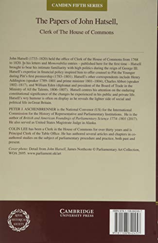 The Papers of John Hatsell, Clerk of the House of Commons: Volume 59 by Peter J. Aschenbrenner - used book at Perkology Books