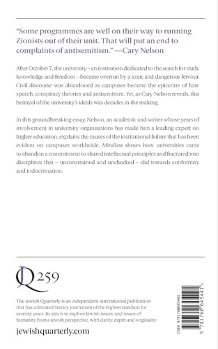 Mindless: What Happened to Universities?: 259 (Jewish Quarterly) by Cary Nelson - used book at Perkology Books