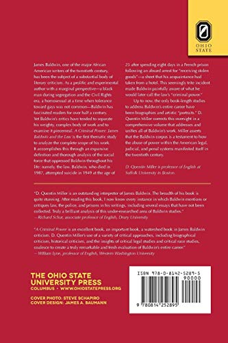 A Criminal Power: James Baldwin and the Law by D Quentin Miller - used book at Perkology Books