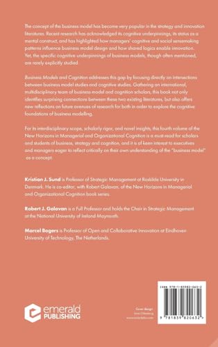 Business Models and Cognition (New Horizons in Managerial and Organizational Cog by Kristian J. Sund - used book at Perkology Books