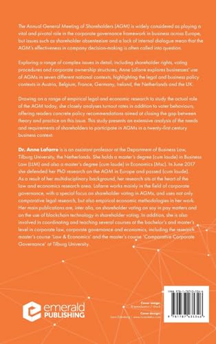 The AGM in Europe: Theory and Practice of Shareholder Behaviour [Hardcover] Lafa by Dr. Anne Lafarre - used book at Perkology Books