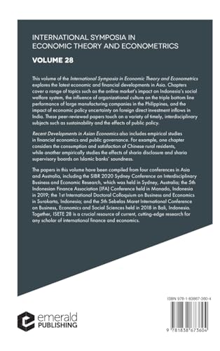 Recent Developments in Asian Economics: 28 (International Symposia in Economic T by William A. Barnett - used book at Perkology Books